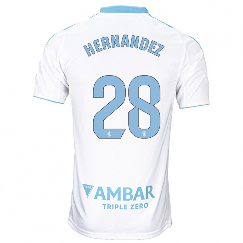 Danxen Heren Diego Hernández #28 Wit Hemelsblauw Thuisshirt Thuistenue 2025/26 T-Shirt