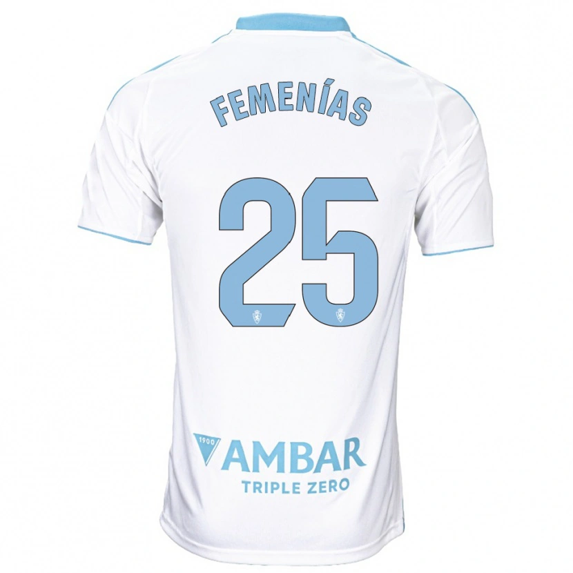 Danxen Heren Joan Femenías #25 Wit Hemelsblauw Thuisshirt Thuistenue 2025/26 T-Shirt