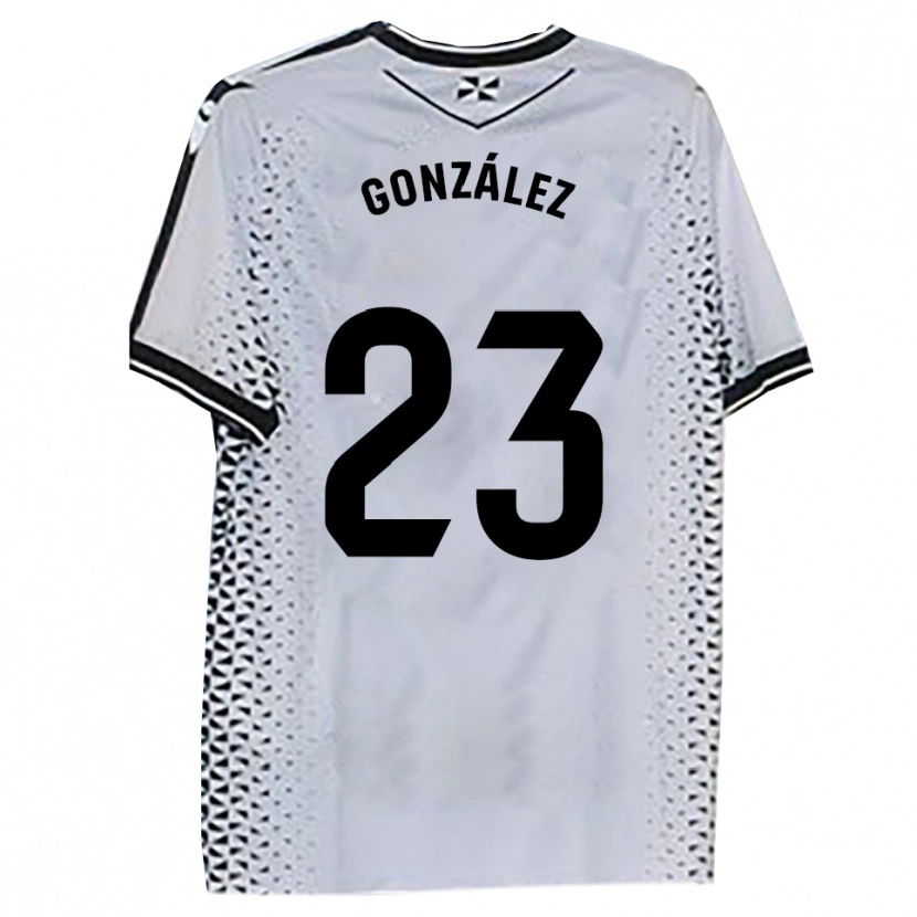 Danxen Heren Elías González #23 Wit Zwart Thuisshirt Thuistenue 2025/26 T-Shirt