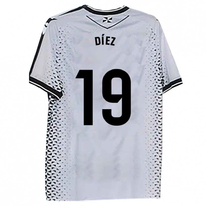 Danxen Heren Rubén Díez #19 Wit Zwart Thuisshirt Thuistenue 2025/26 T-Shirt