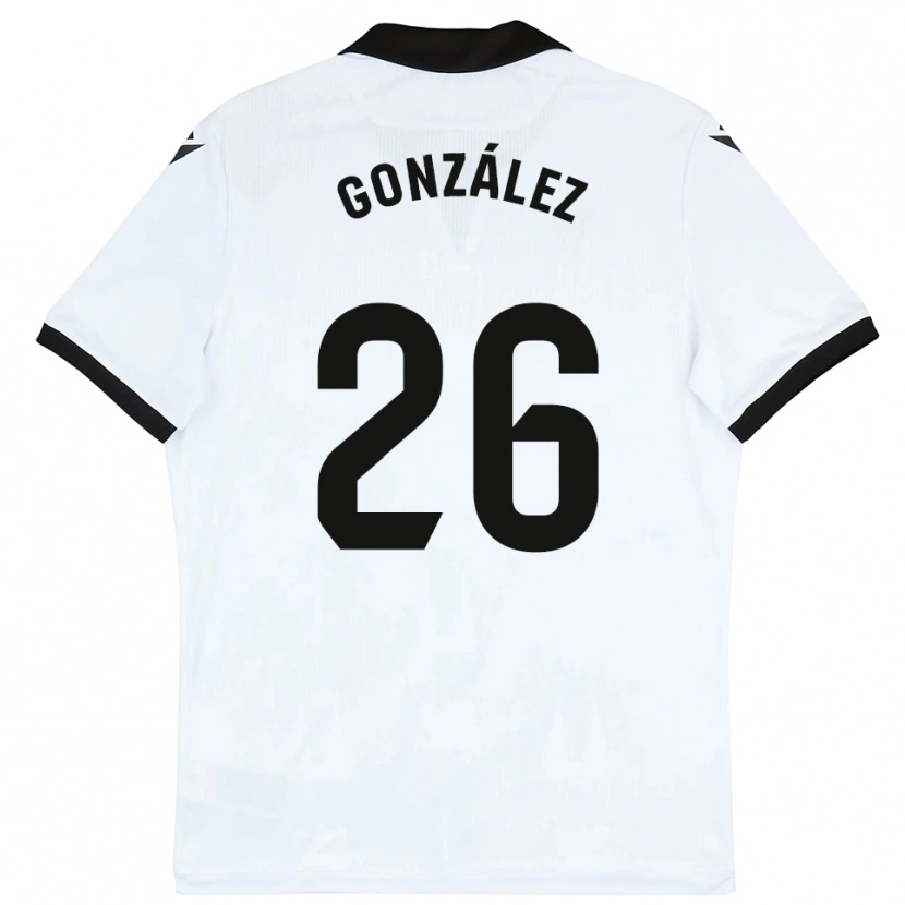 Danxen Heren Diego González #26 Wit Zwart Thuisshirt Thuistenue 2025/26 T-Shirt