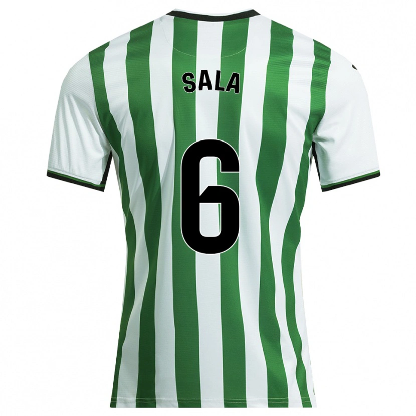 Danxen Heren Álex Sala #6 Wit Groen Thuisshirt Thuistenue 2025/26 T-Shirt