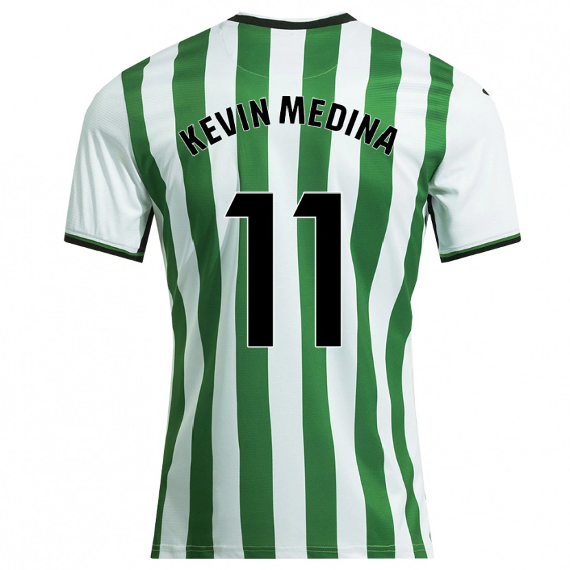 Danxen Heren Kevin Medina #11 Wit Groen Thuisshirt Thuistenue 2025/26 T-Shirt