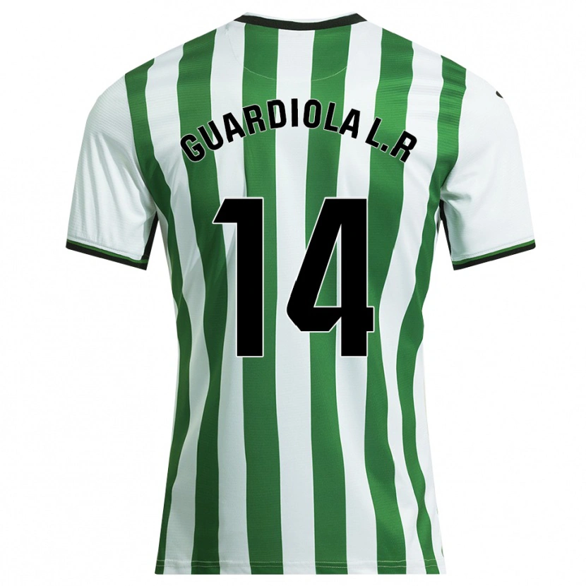 Danxen Heren Sergi Guardiola #14 Wit Groen Thuisshirt Thuistenue 2025/26 T-Shirt