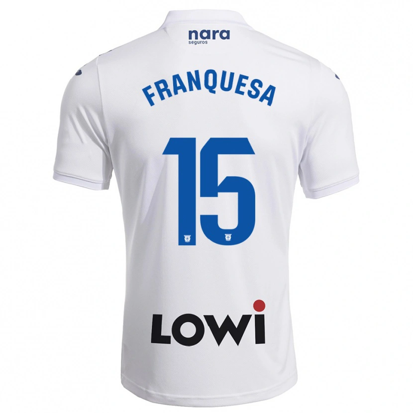 Danxen Heren Enric Franquesa #15 Wit Marineblauw Thuisshirt Thuistenue 2025/26 T-Shirt