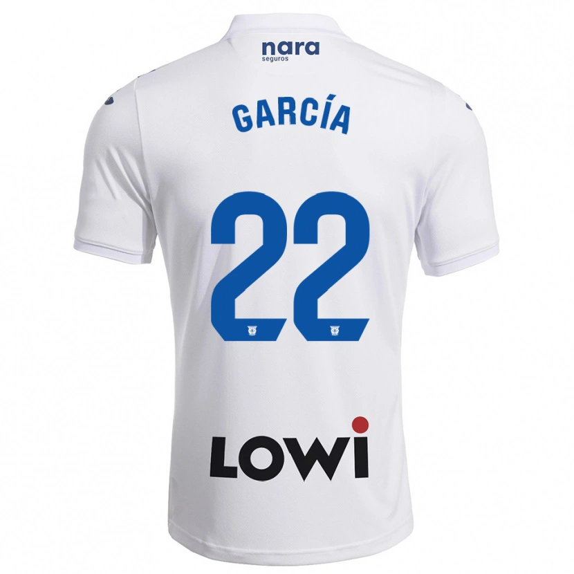 Danxen Heren Hugo García #22 Wit Marineblauw Thuisshirt Thuistenue 2025/26 T-Shirt