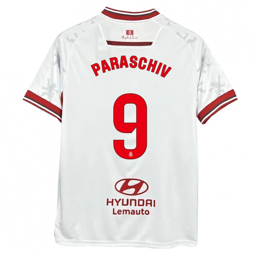 Danxen Heren Daniel Paraschiv #9 Wit Rood Thuisshirt Thuistenue 2025/26 T-Shirt