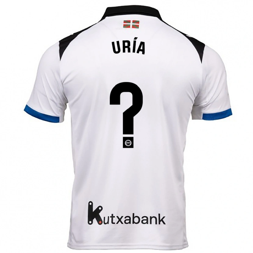 Danxen Heren Iker Uría #0 Wit Blauw Uitshirt Uittenue 2025/26 T-Shirt