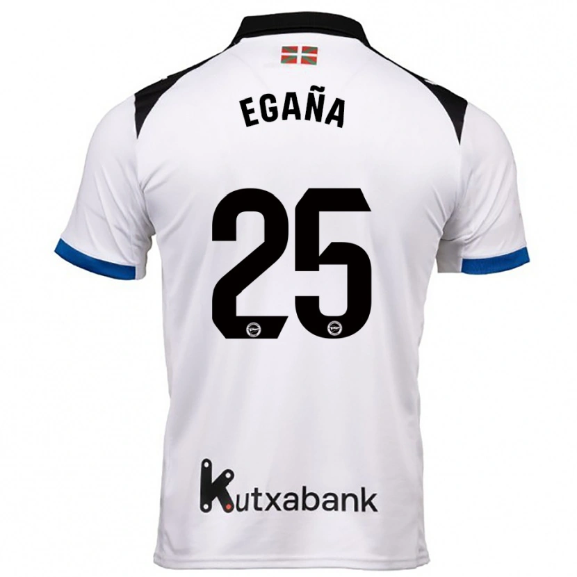 Danxen Heren Eider Egaña #25 Wit Blauw Uitshirt Uittenue 2025/26 T-Shirt