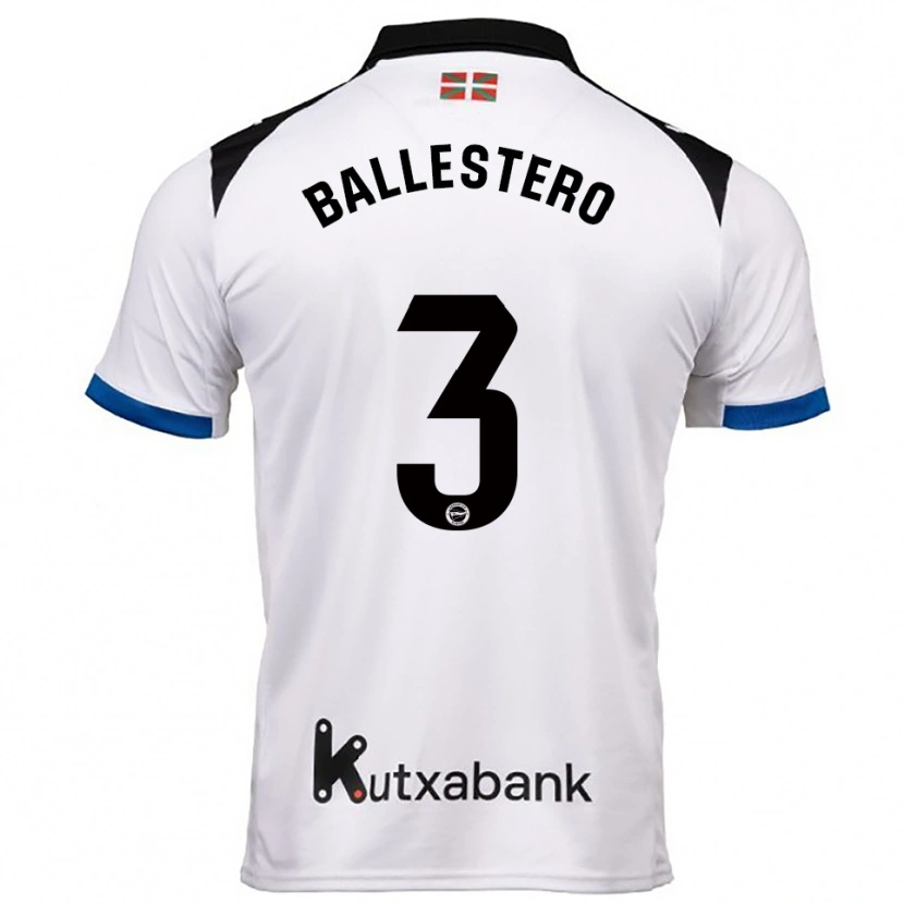 Danxen Heren Carlos Ballestero #3 Wit Blauw Uitshirt Uittenue 2025/26 T-Shirt
