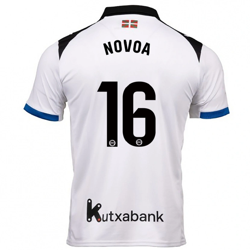 Danxen Heren Hugo Novoa #16 Wit Blauw Uitshirt Uittenue 2025/26 T-Shirt
