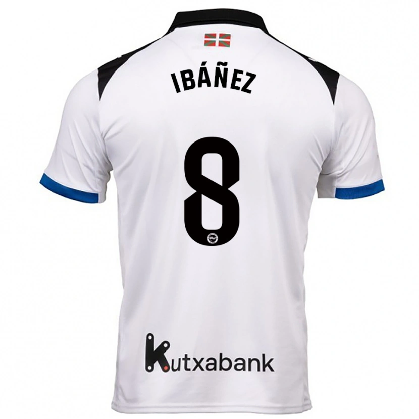 Danxen Heren Pablo Ibáñez #8 Wit Blauw Uitshirt Uittenue 2025/26 T-Shirt