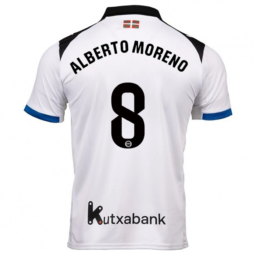 Danxen Heren Alberto Moreno #8 Wit Blauw Uitshirt Uittenue 2025/26 T-Shirt