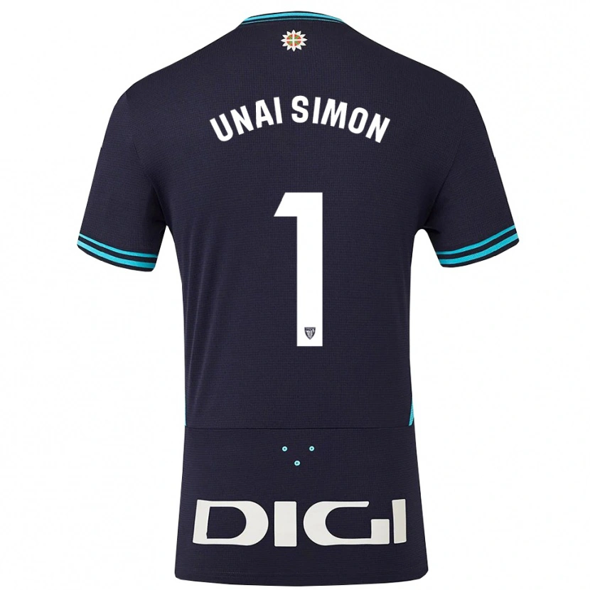 Danxen Heren Unai Simón #1 Marineblauw Hemelsblauw Uitshirt Uittenue 2025/26 T-Shirt