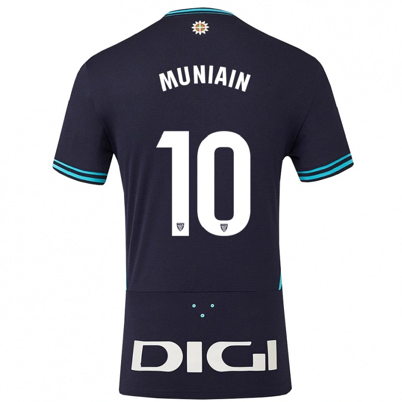 Danxen Heren Iker Muniain #10 Marineblauw Hemelsblauw Uitshirt Uittenue 2025/26 T-Shirt