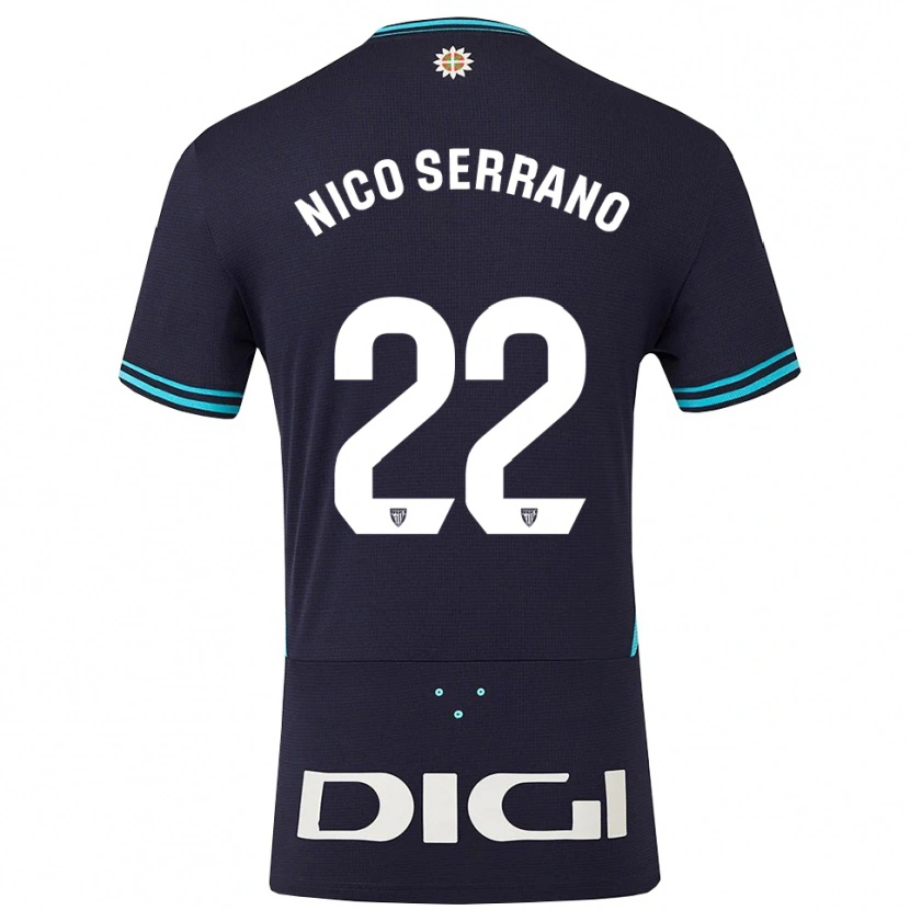 Danxen Heren Nico Serrano #22 Marineblauw Hemelsblauw Uitshirt Uittenue 2025/26 T-Shirt