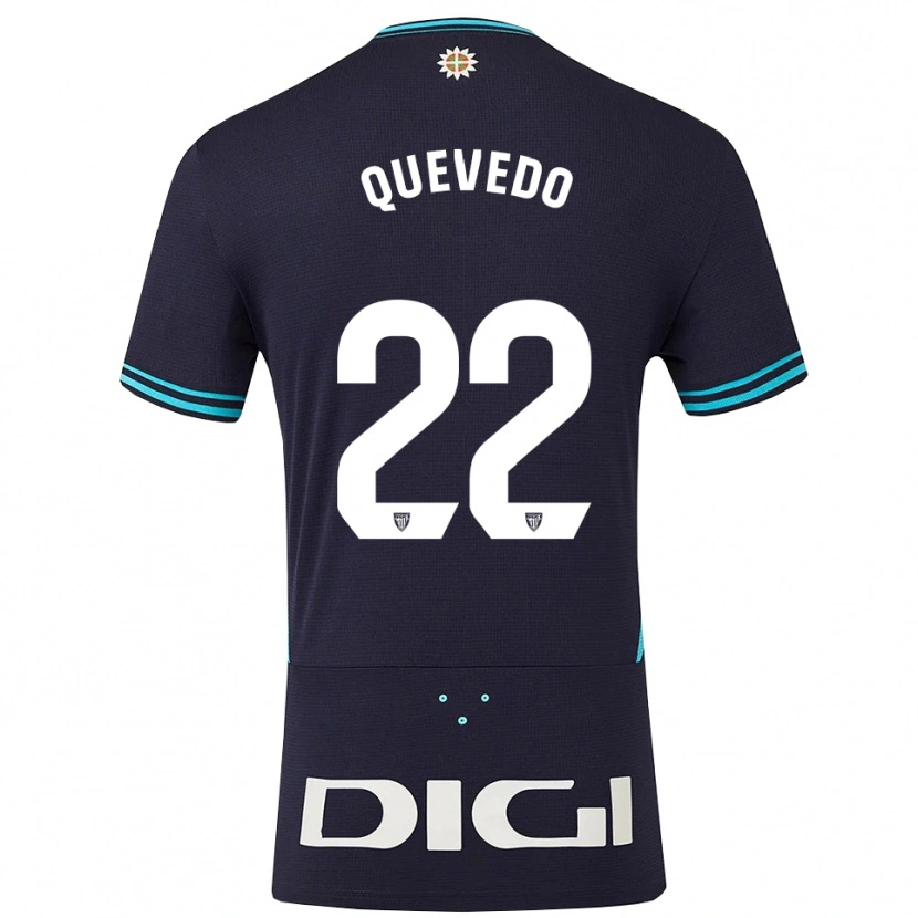 Danxen Heren Ugaitz Quevedo #22 Marineblauw Hemelsblauw Uitshirt Uittenue 2025/26 T-Shirt