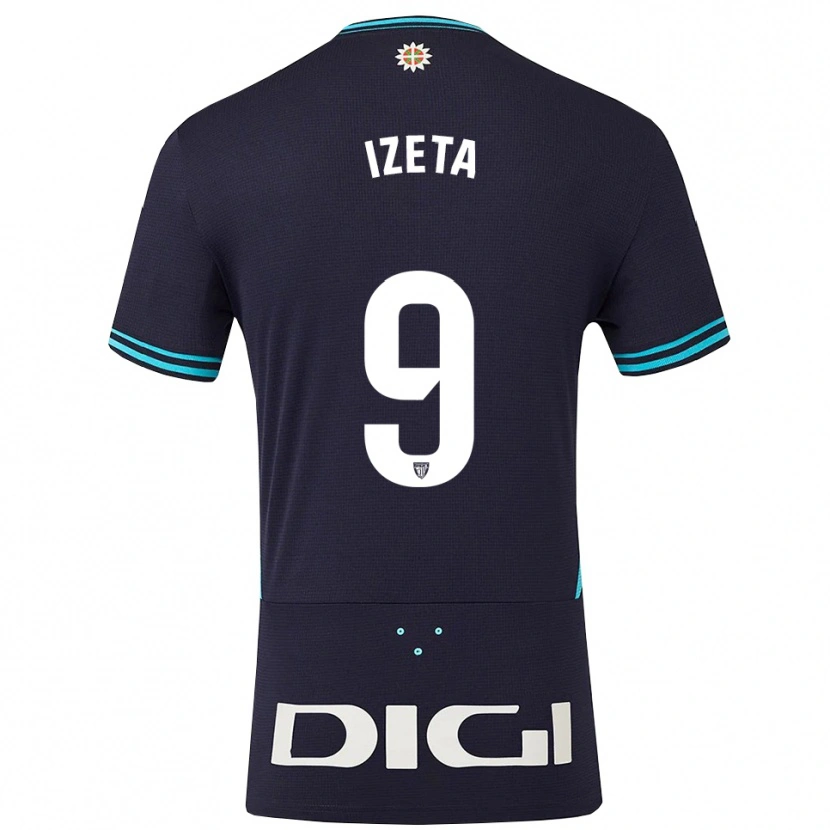 Danxen Heren Urko Izeta #9 Marineblauw Hemelsblauw Uitshirt Uittenue 2025/26 T-Shirt