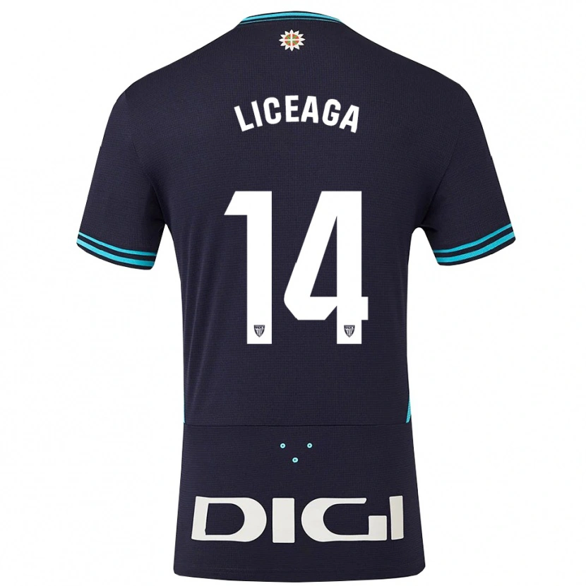 Danxen Heren Urko Liceaga #14 Marineblauw Hemelsblauw Uitshirt Uittenue 2025/26 T-Shirt