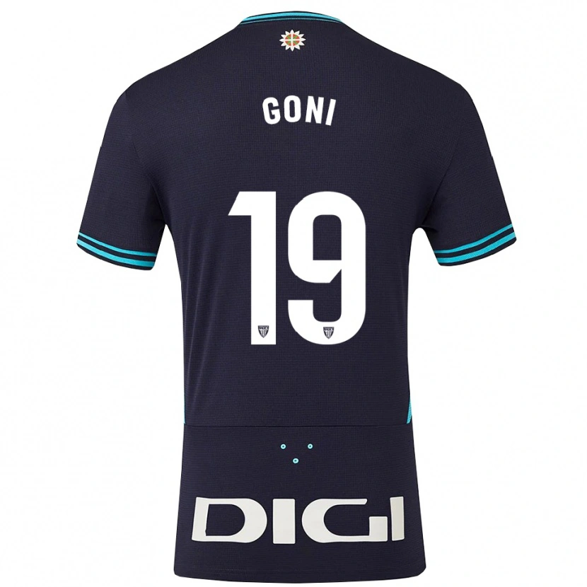 Danxen Heren Marcos Goñi #19 Marineblauw Hemelsblauw Uitshirt Uittenue 2025/26 T-Shirt