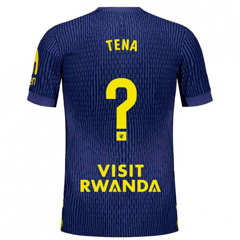 Danxen Heren Javi Tena #0 Marineblauw Geel Uitshirt Uittenue 2025/26 T-Shirt