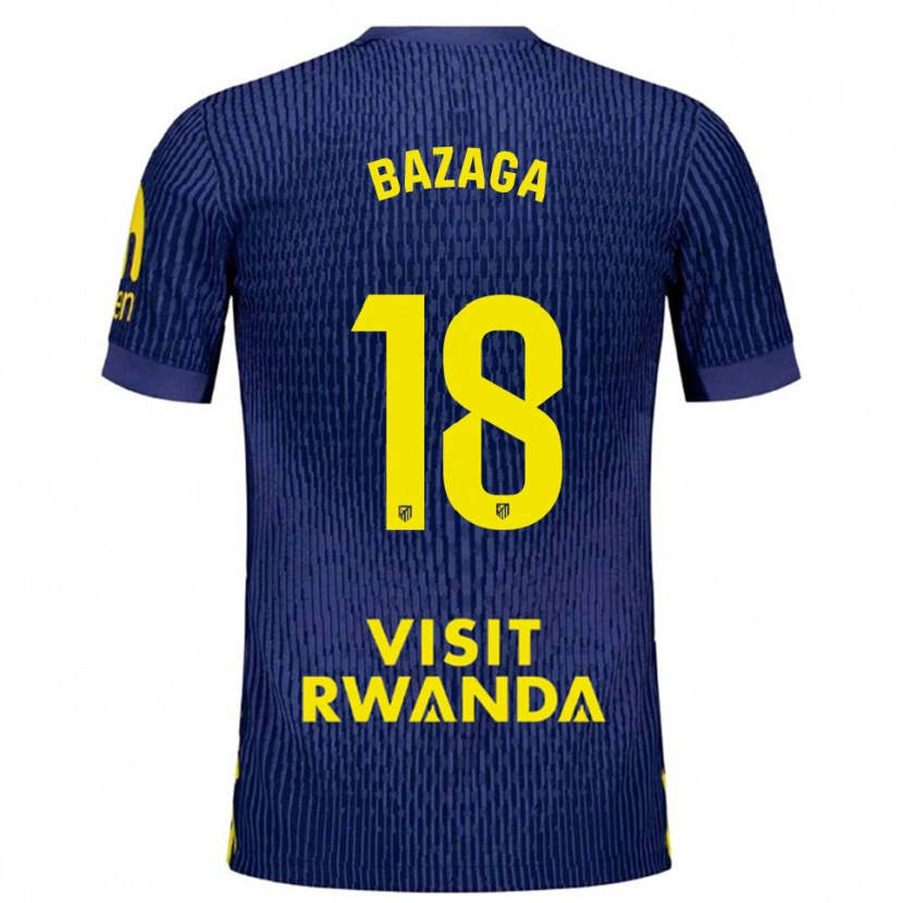 Danxen Heren Óscar Bazaga #18 Marineblauw Geel Uitshirt Uittenue 2025/26 T-Shirt