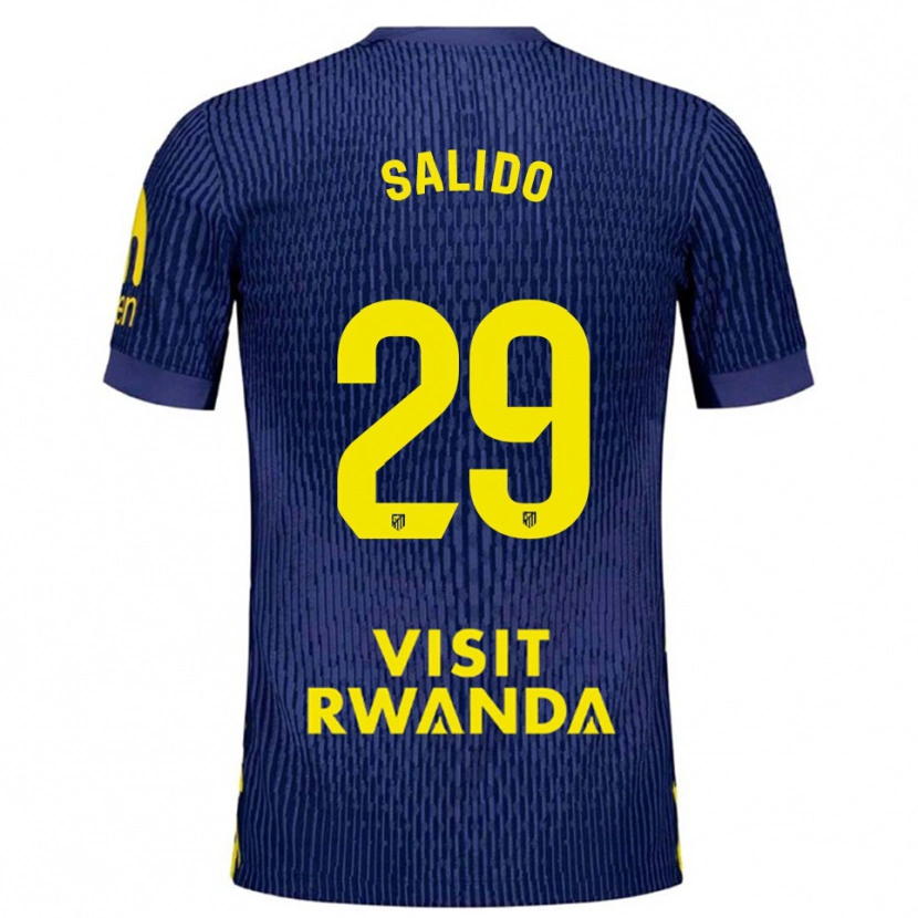 Danxen Heren Alberto Salido #29 Marineblauw Geel Uitshirt Uittenue 2025/26 T-Shirt