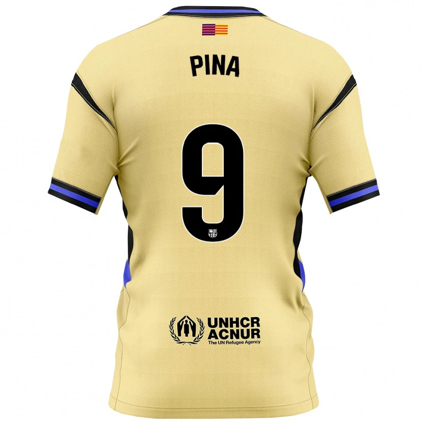 Danxen Heren Claudia Pina Medina #9 Geel Zwart Uitshirt Uittenue 2025/26 T-Shirt