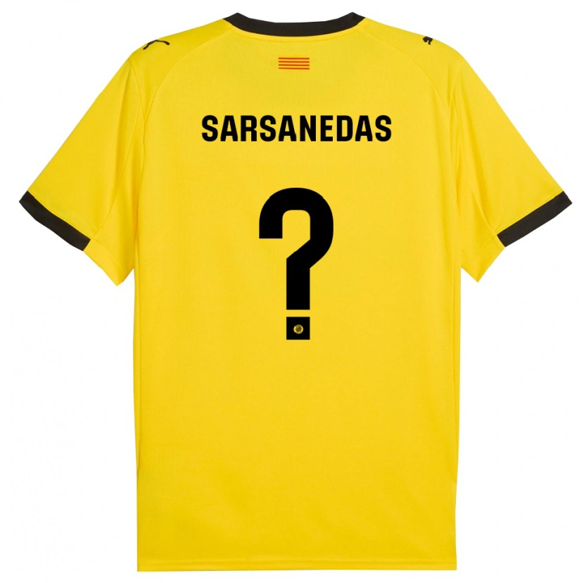 Danxen Heren Joao Sarsanedas #0 Geel Zwart Uitshirt Uittenue 2025/26 T-Shirt