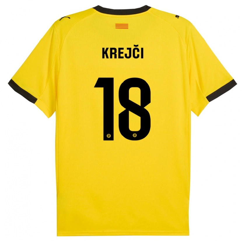 Danxen Heren Ladislav Krejci #18 Geel Zwart Uitshirt Uittenue 2025/26 T-Shirt