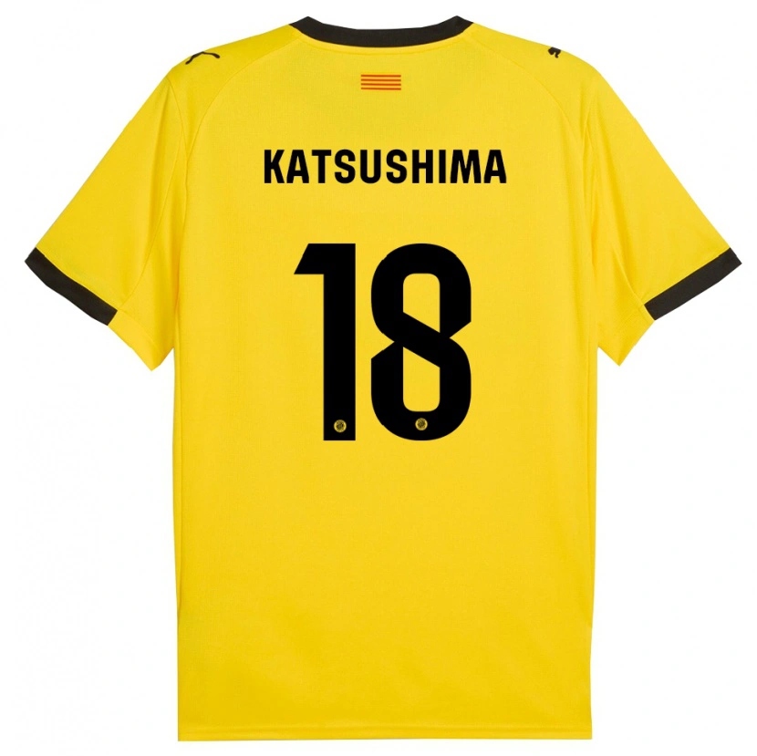 Danxen Heren Shinnosuke Katsushima #18 Geel Zwart Uitshirt Uittenue 2025/26 T-Shirt