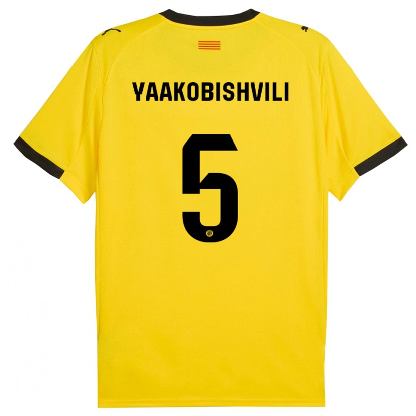 Danxen Heren Antal Yaakobishvili #5 Geel Zwart Uitshirt Uittenue 2025/26 T-Shirt