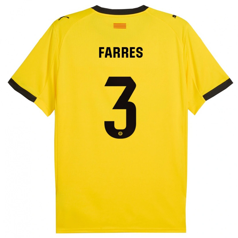 Danxen Heren Biel Farrés #3 Geel Zwart Uitshirt Uittenue 2025/26 T-Shirt