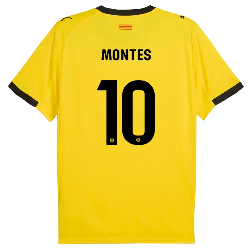 Danxen Heren Luis Montes #10 Geel Zwart Uitshirt Uittenue 2025/26 T-Shirt