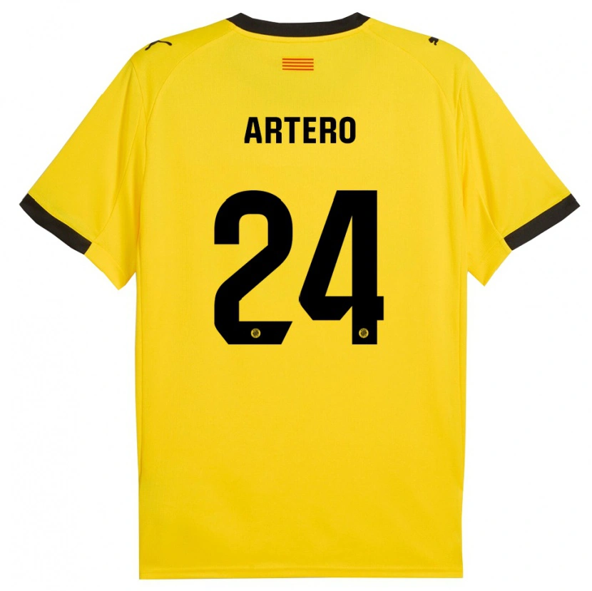Danxen Heren Ricard Artero #24 Geel Zwart Uitshirt Uittenue 2025/26 T-Shirt