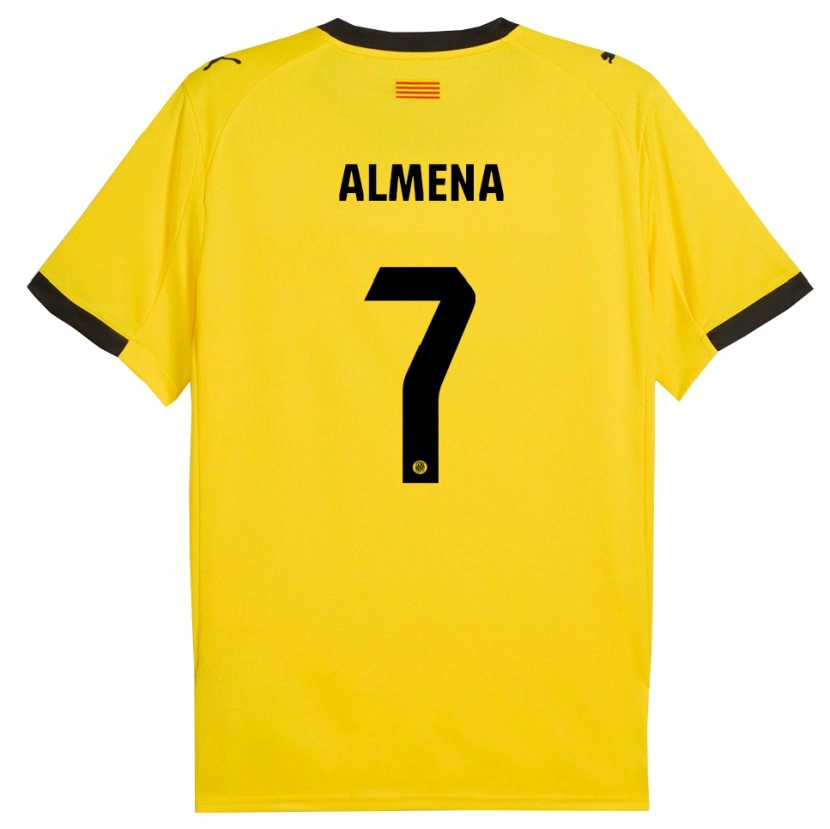 Danxen Heren Iker Almena #7 Geel Zwart Uitshirt Uittenue 2025/26 T-Shirt