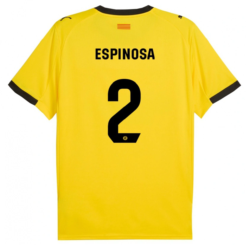 Danxen Heren Bernardo Espinosa #2 Geel Zwart Uitshirt Uittenue 2025/26 T-Shirt