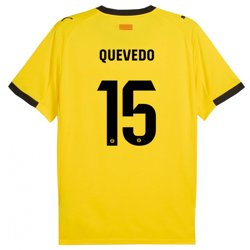 Danxen Heren Erik Quevedo #15 Geel Zwart Uitshirt Uittenue 2025/26 T-Shirt