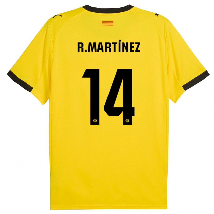 Danxen Heren Raúl Martínez #14 Geel Zwart Uitshirt Uittenue 2025/26 T-Shirt