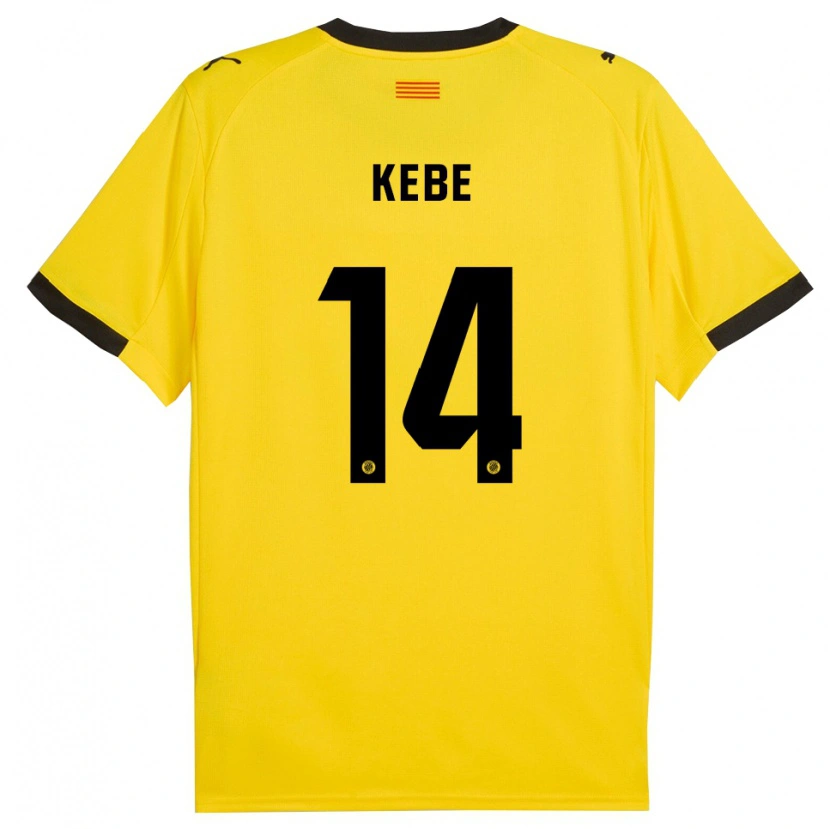 Danxen Heren Moussa Kébé #14 Geel Zwart Uitshirt Uittenue 2025/26 T-Shirt