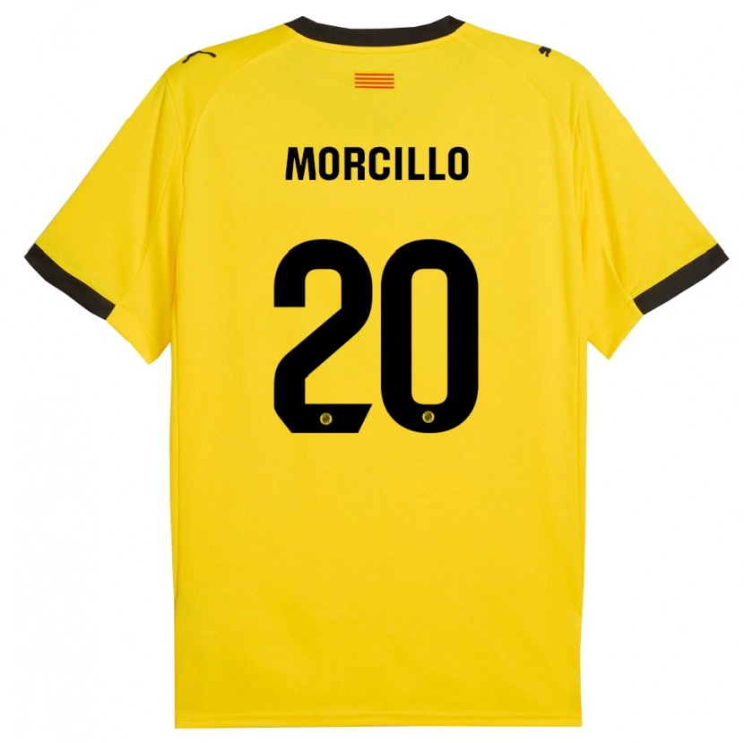 Danxen Heren Luis Morcillo #20 Geel Zwart Uitshirt Uittenue 2025/26 T-Shirt