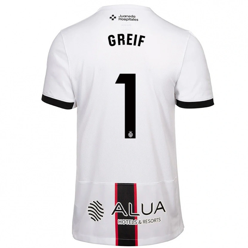Danxen Heren Dominik Greif #1 Wit Zwart Uitshirt Uittenue 2025/26 T-Shirt