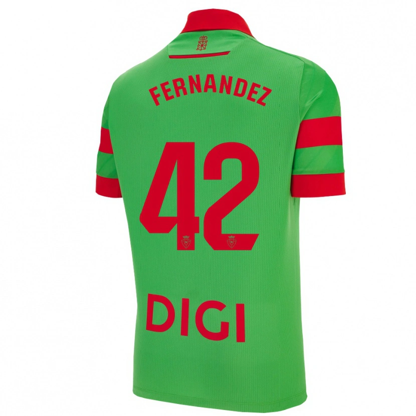 Danxen Heren Rafa Fernández #42 Groen Rood Uitshirt Uittenue 2025/26 T-Shirt
