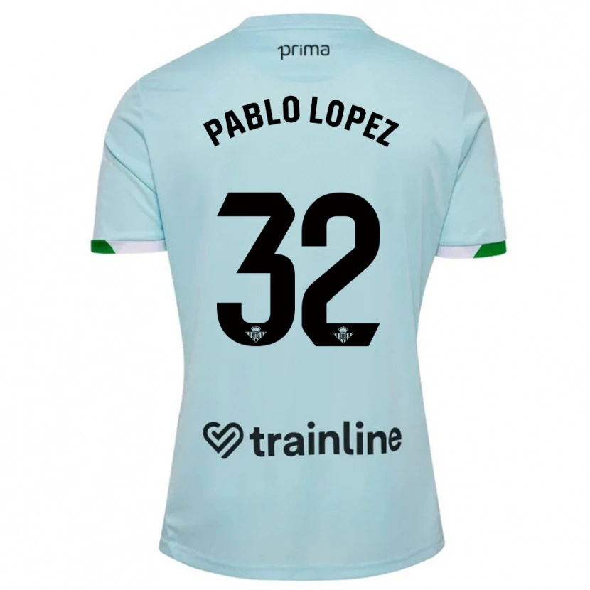 Danxen Heren Pablo López #32 Hemelsblauw Groen Uitshirt Uittenue 2025/26 T-Shirt