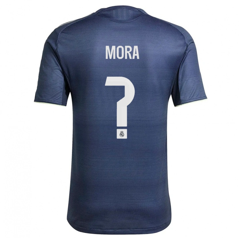 Danxen Heren Álex Mora #0 Marineblauw Zilver Uitshirt Uittenue 2025/26 T-Shirt