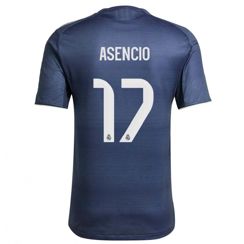 Danxen Heren Raúl Asencio #17 Marineblauw Zilver Uitshirt Uittenue 2025/26 T-Shirt