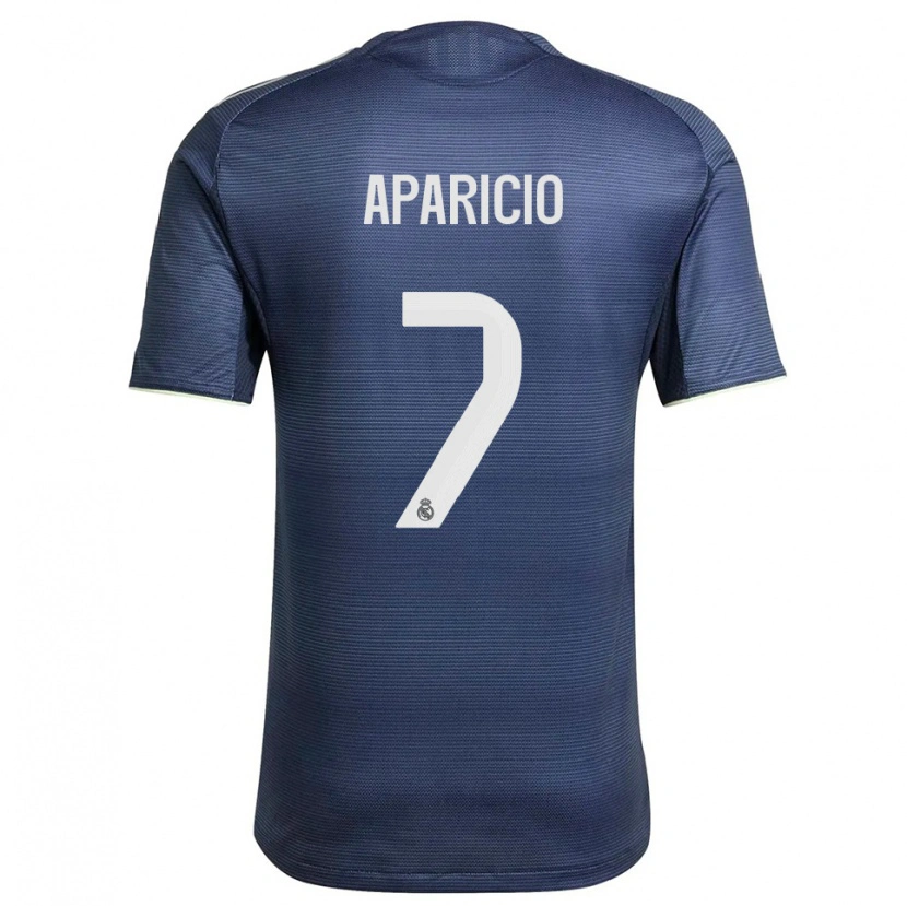 Danxen Heren Esteban Aparicio #7 Marineblauw Zilver Uitshirt Uittenue 2025/26 T-Shirt