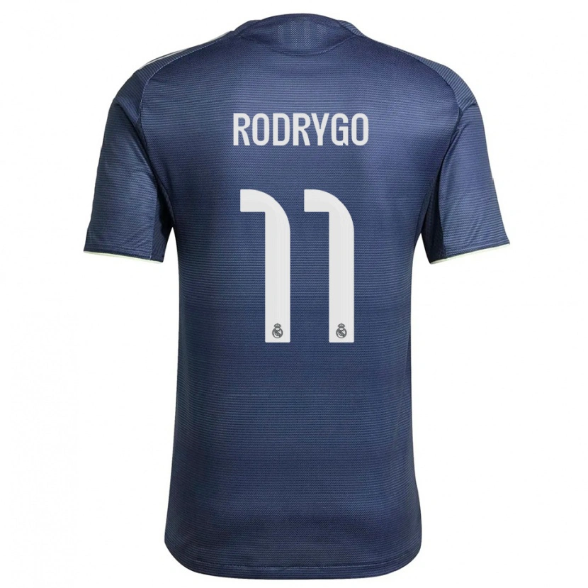 Danxen Heren Rodrygo #11 Marineblauw Zilver Uitshirt Uittenue 2025/26 T-Shirt