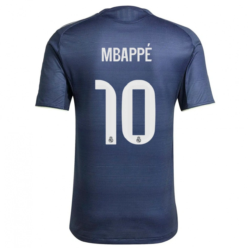 Danxen Heren Kylian Mbappé #10 Marineblauw Zilver Uitshirt Uittenue 2025/26 T-Shirt