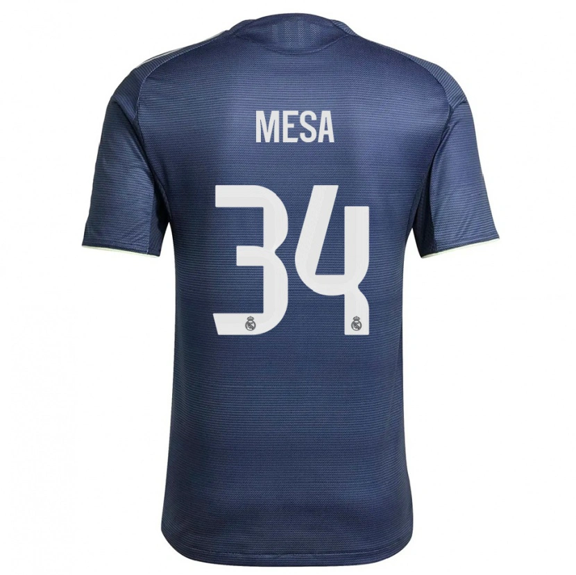 Danxen Heren Óscar Mesa #34 Marineblauw Zilver Uitshirt Uittenue 2025/26 T-Shirt